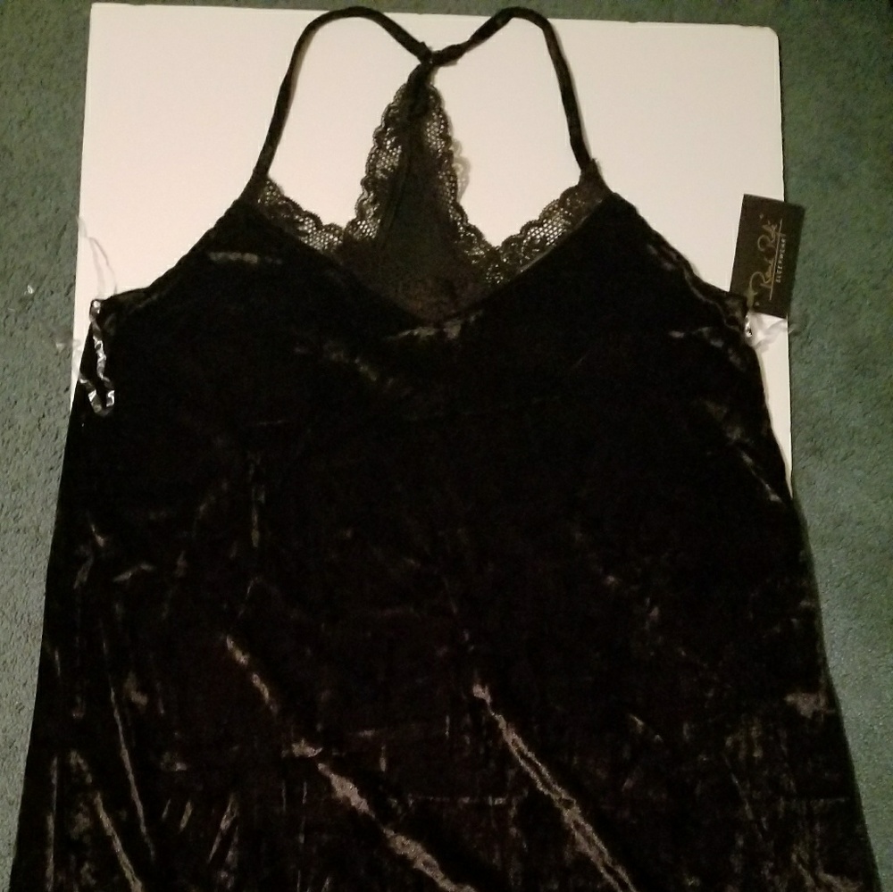 Rene Rofe Crushed Velvet Babydoll